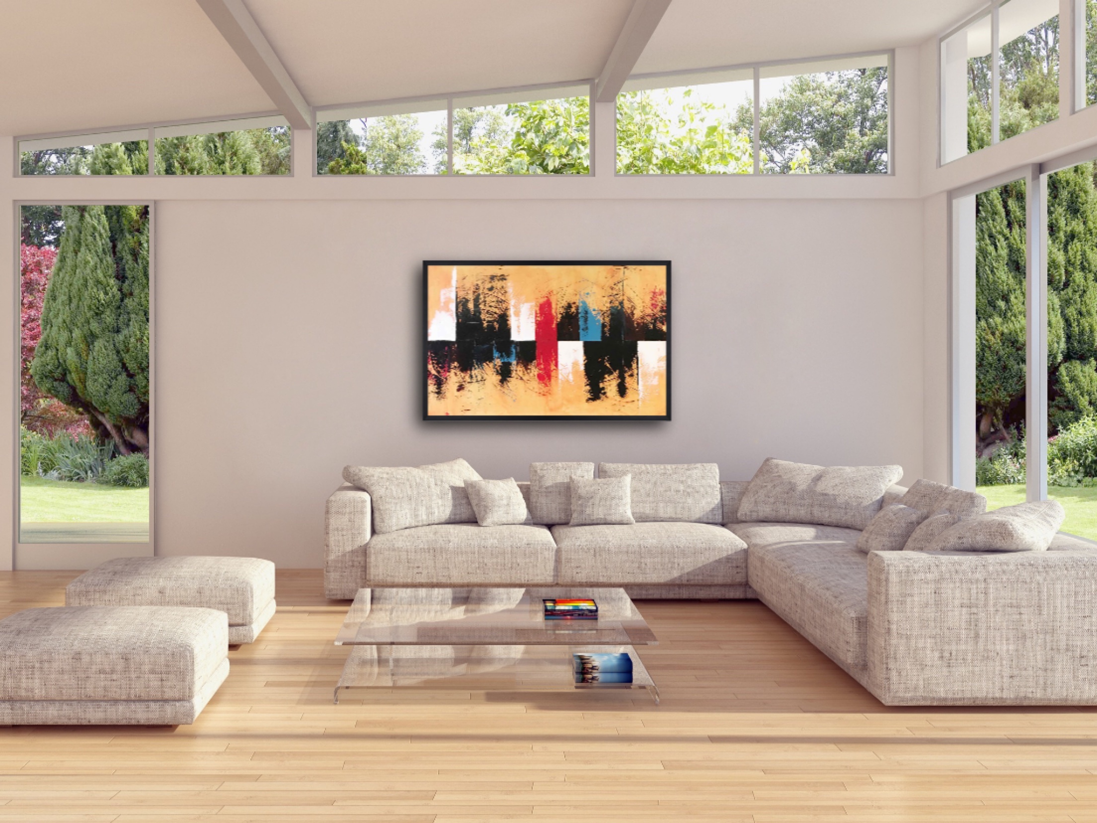 Abstract Reflection - Contemporary painting by Mohabbat Ahmadi exploring themes of reflection and consequence